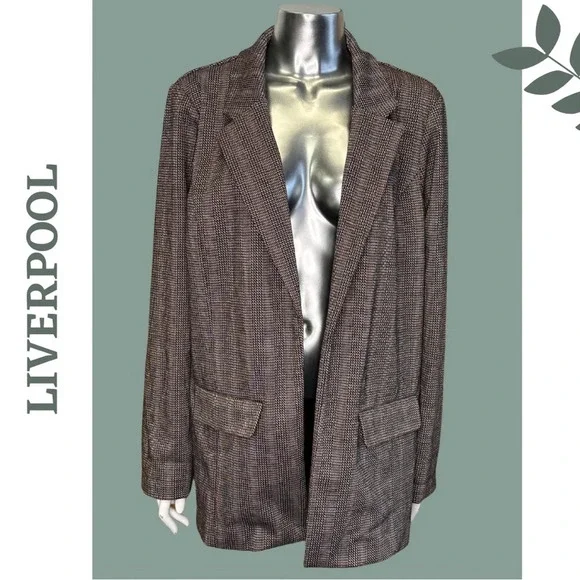 Liverpool LM1210CA71 Boyfriend Blazer with Princess Dart Brown  Size Extra Large - Picture 4 of 11